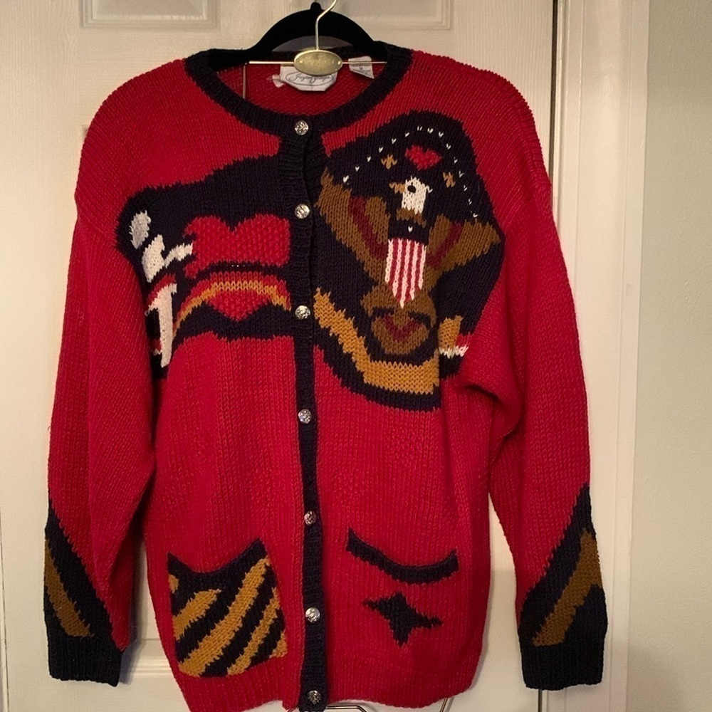 Jayson Younger Patriotic "Usa Eagle" Sweater/Cardigan Size M